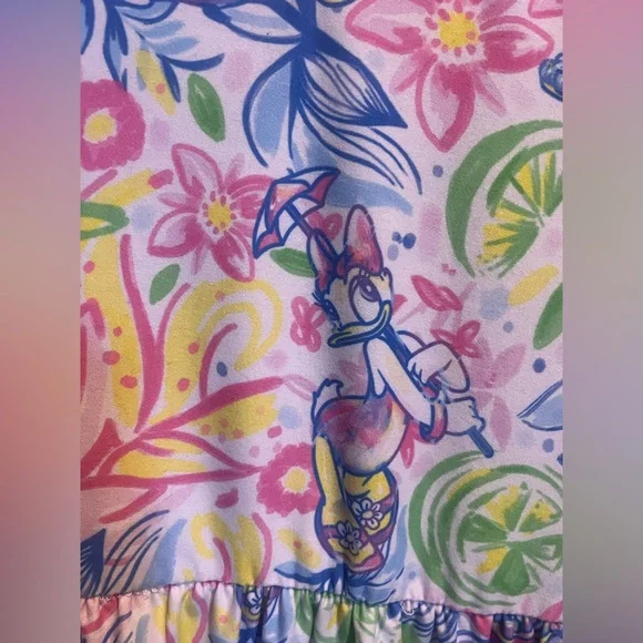 NEW Disney Mickey Minnie Donald Daisy Ruffle Dress Lilly Pullitzer* Sz L/XL🩷 - Picture 6 of 15